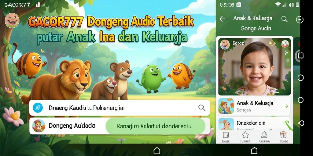 Antarmuka GACOR777 yang menarik dengan banyak pilihan dongeng audio.