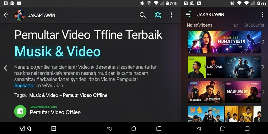 Antarmuka JAKARTAWIN yang sederhana dan mudah digunakan untuk Pemutar Video Offline.