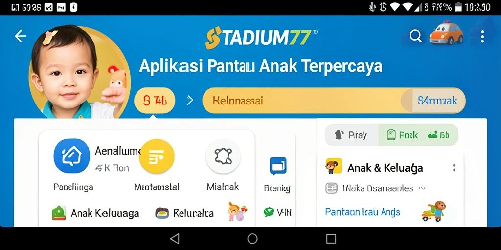Antarmuka STADIUM77 yang intuitif untuk memantau aktivitas anak.