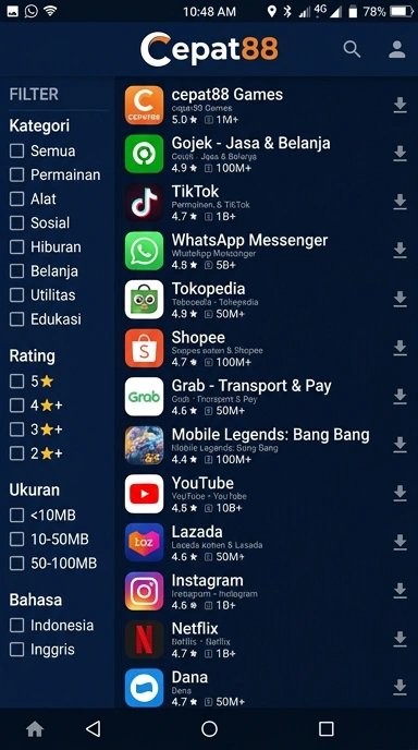 Katalog Aplikasi Populer di cepat88 — Unduh dan Coba Sekarang!